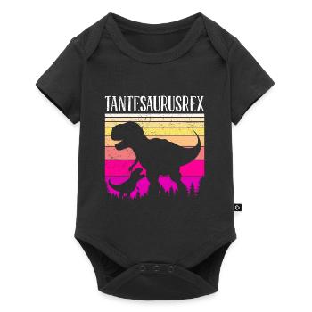 Auntiesaurus Tante Muttertag Dinosaurier Fan - Baby Premium Kurzarmbody - Schwarz - Vorne