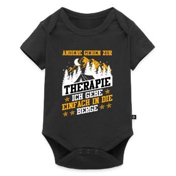 Andere gehen zur Therapie Ich geh in die Berge - Baby Premium Kurzarmbody - Schwarz - Vorne