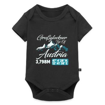 Großglockner Österreich Berge Wanderer Bergsteiger - Baby Premium Kurzarmbody - Schwarz - Vorne