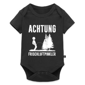 Warnung lustig Wanderer und Bergsteiger Berge - Baby Premium Kurzarmbody - Schwarz - Vorne