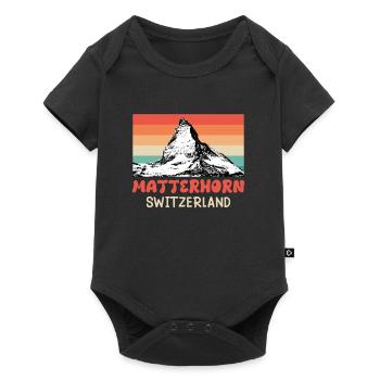 Matterhorn Bergsteiger Summit Wandern klettern - Baby Premium Kurzarmbody - Schwarz - Vorne