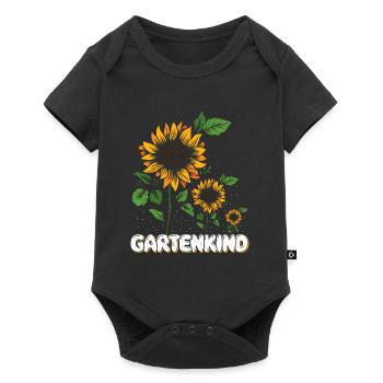 Gartenkind Sonnenblumen Gartenliebhaberin - Baby Premium Kurzarmbody - Schwarz - Vorne