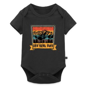 Der Berggipfel ruft Bergfan Wandern - Baby Premium Kurzarmbody - Schwarz - Vorne