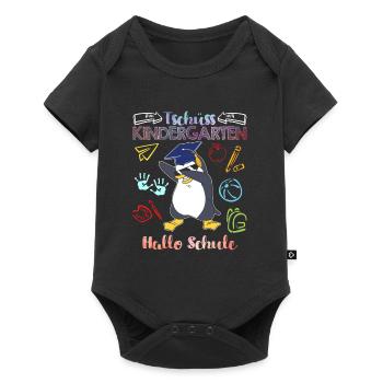 Tschüss Kindergarten Hallo Schule 1. Klasse - Baby Premium Kurzarmbody - Schwarz - Vorne