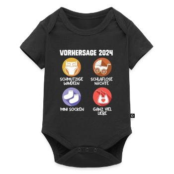 Baby Vorhersage 2024 werdende Mama 2024 - Baby Premium Kurzarmbody - Schwarz - Vorne