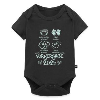 Vorhersage werdende Mama 2024 Baby bald Papa - Baby Premium Kurzarmbody - Schwarz - Vorne