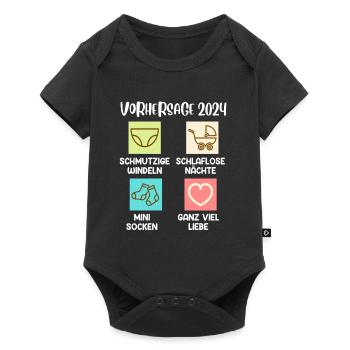 Werdender Papa 2024 werdende Mama 2024 Baby - Baby Premium Kurzarmbody - Schwarz - Vorne