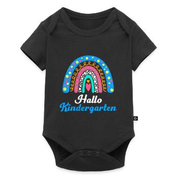 Hallo Kindergarten Kindergartenkinder Einschulung - Baby Premium Kurzarmbody - Schwarz - Vorne