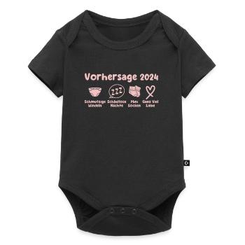 Bald Papa 2024 werdende Mama 2024 Babyparty - Baby Premium Kurzarmbody - Schwarz - Vorne