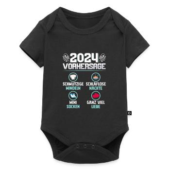 Bald Papa 2024 werdenden Mutter 2024 Baby - Baby Premium Kurzarmbody - Schwarz - Vorne