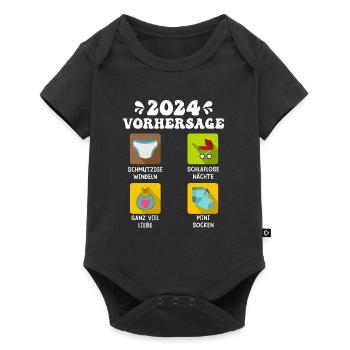 Werdender Papa 2024 Babyparty werdende Mama 2024 - Baby Premium Kurzarmbody - Schwarz - Vorne