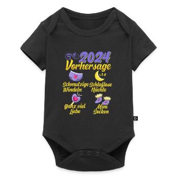 Baby Vorhersage 2024 werdende Mutter 2024 - Baby Premium Kurzarmbody - Schwarz - Vorne