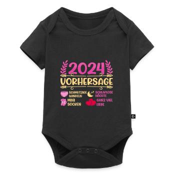Babyparty Vorhersage 2024 werdende Mama 2024 - Baby Premium Kurzarmbody - Schwarz - Vorne