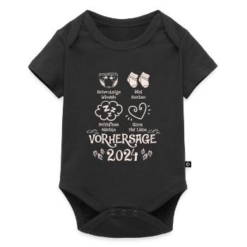 Vorhersage werdende Mama 2024 Baby bald Papa - Baby Premium Kurzarmbody - Schwarz - Vorne