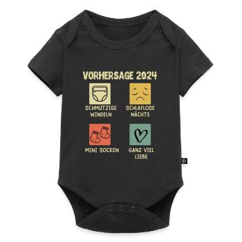 Werdender Papa 2024 Babyparty werdende Mama 2024 - Baby Premium Kurzarmbody - Schwarz - Vorne