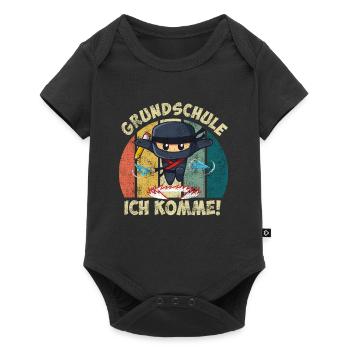 Grundschule Ich komme! Erstklässler Einschulung - Baby Premium Kurzarmbody - Schwarz - Vorne