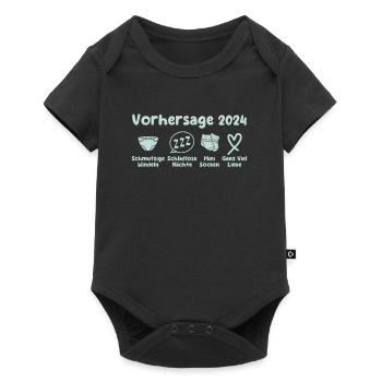 Bald Papa 2024 werdende Mama 2024 Babyparty - Baby Premium Kurzarmbody - Schwarz - Vorne