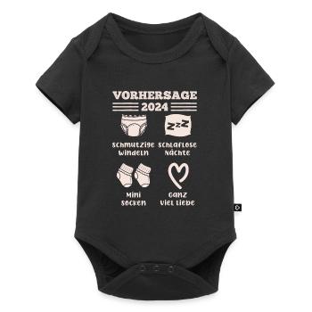 Bald Papa 2024 werdende Mama 2024 Babyparty - Baby Premium Kurzarmbody - Schwarz - Vorne