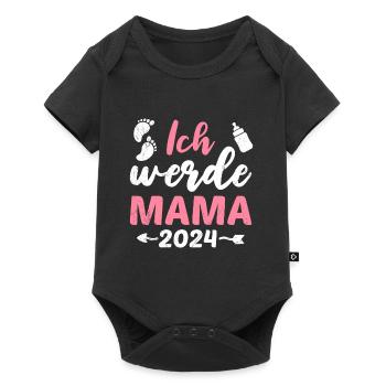Ich werde Mama 2024 Baby Ankündigung Vorhersage - Baby Premium Kurzarmbody - Schwarz - Vorne