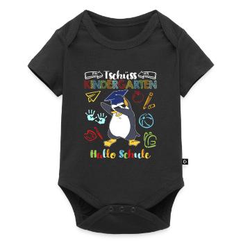 Tschüss Kindergarten Hallo Schule 1. Klasse - Baby Premium Kurzarmbody - Schwarz - Vorne