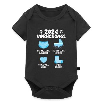 Werdender Papa 2024 Babyparty werdende Mama 2024 - Baby Premium Kurzarmbody - Schwarz - Vorne