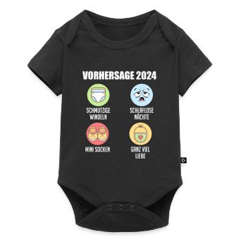 Werdender Papa 2024 werdende Mama 2024 Baby - Baby Premium Kurzarmbody - Schwarz - Vorne