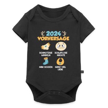 Werdender Papa 2024 werdende Mama 2024 Baby - Baby Premium Kurzarmbody - Schwarz - Vorne