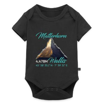 Matterhorn Wanderer Bergfan klettern Hiking - Baby Premium Kurzarmbody - Schwarz - Vorne