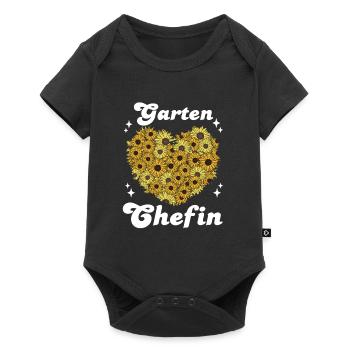 Garten Chefin Sonnenblumen Gartenfreundin Blumen - Baby Premium Kurzarmbody - Schwarz - Vorne