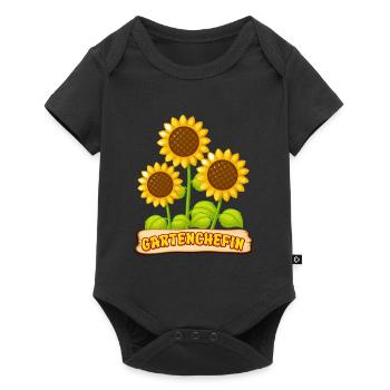 Garten Chefin Sonnenblumen Gartenfreundin Blumen - Baby Premium Kurzarmbody - Schwarz - Vorne