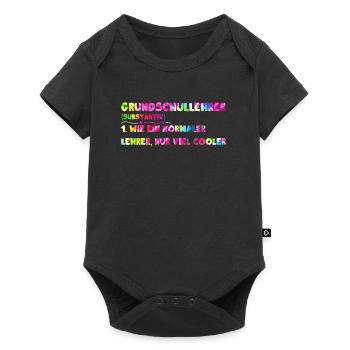 Grundschullehrer Normaler Lehrer aber cooler - Baby Premium Kurzarmbody - Schwarz - Vorne