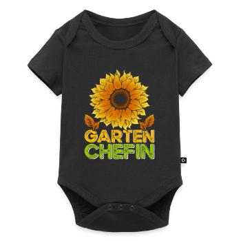 Garten Chefin Sonnenblumen Gartenfreundin Blumen - Baby Premium Kurzarmbody - Schwarz - Vorne