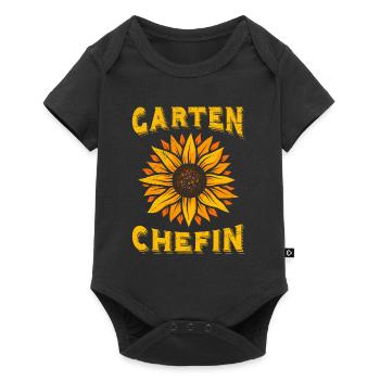 Garten Chefin Sonnenblumen Gartenfreundin - Baby Premium Kurzarmbody - Schwarz - Vorne