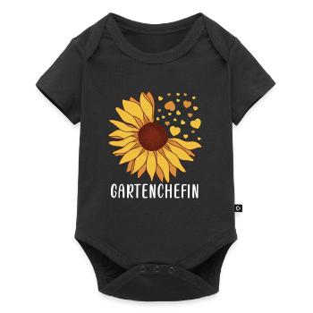 Garten Chefin Sonnenblumen Gartenfreundin Blumen - Baby Premium Kurzarmbody - Schwarz - Vorne