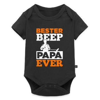 Bester Beep Papa Ever Sondengänger mit Detektor - Baby Premium Kurzarmbody - Schwarz - Vorne