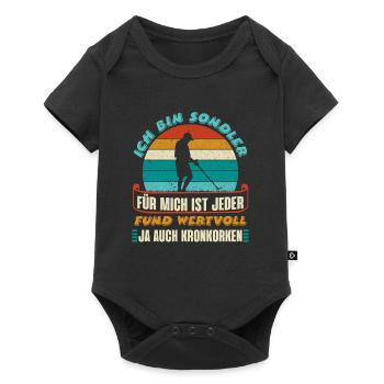 Sondengänger Ich bin Sondler Metallsucher - Baby Premium Kurzarmbody - Schwarz - Vorne