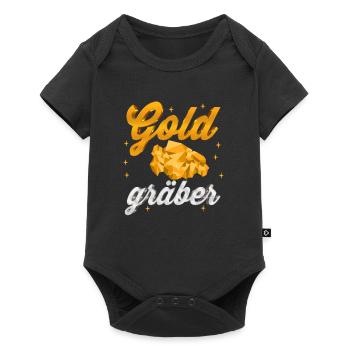 Goldgräber Gold Digger Schatzsuche Goldbarren - Baby Premium Kurzarmbody - Schwarz - Vorne