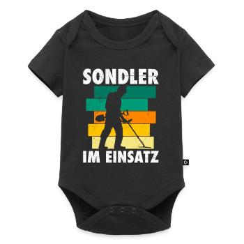 Sondler im Einsatz Metallfinder Metalldetektor - Baby Premium Kurzarmbody - Schwarz - Vorne