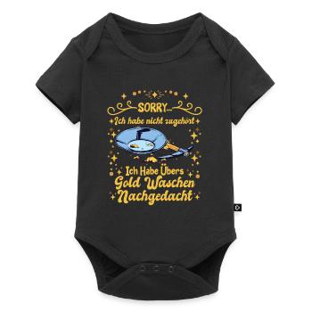 Goldjäger Thinking about Goldpanning Goldwäscher - Baby Premium Kurzarmbody - Schwarz - Vorne