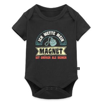 Magnetfischen Ich wette mein Magnet ist größer - Baby Premium Kurzarmbody - Schwarz - Vorne