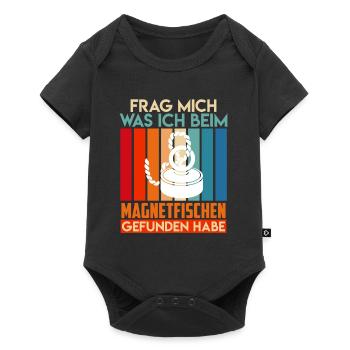 Magnetfischer Frag mich was ich beim Magnetfischen - Baby Premium Kurzarmbody - Schwarz - Vorne