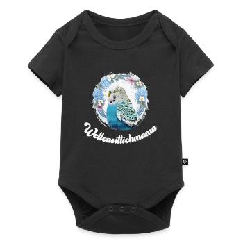 Wellensittich Mama Budgie Mom Sittich Vogelfreund - Baby Premium Kurzarmbody - Schwarz - Vorne