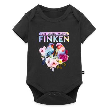 Ich liebe meine Finken Vogelliebhaber Vogel Liebe - Baby Premium Kurzarmbody - Schwarz - Vorne