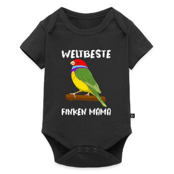 Weltbeste Finken Mama Vogelliebhaber Zebrafink - Baby Premium Kurzarmbody - Schwarz - Vorne