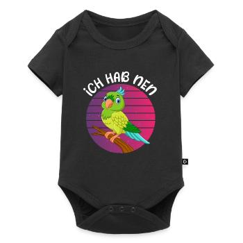 Budgie Ich hab nen Vogel Sittich - Baby Premium Kurzarmbody - Schwarz - Vorne