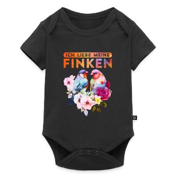 Ich liebe meine Finken Vogelliebhaber Vogel Liebe - Baby Premium Kurzarmbody - Schwarz - Vorne