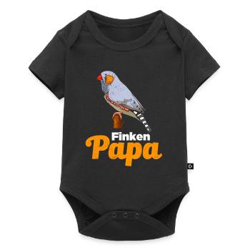 Finken Papa Zebrafinken Vogelliebhaber Finkenvogel - Baby Premium Kurzarmbody - Schwarz - Vorne