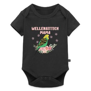 Wellensittich Mama Budgie Mom Sittich Vogelfreund - Baby Premium Kurzarmbody - Schwarz - Vorne