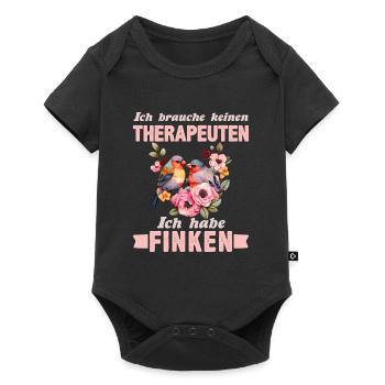 Finkenvogel Ich brauch keinen Therapeuten - Baby Premium Kurzarmbody - Schwarz - Vorne