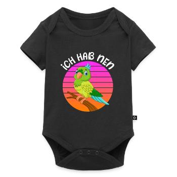 Budgie Ich hab nen Vogel Sittich - Baby Premium Kurzarmbody - Schwarz - Vorne
